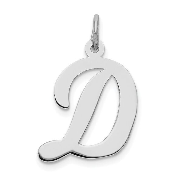 Sterling Silver Madison Collection LG Classic Script Initial D Pendant - Picture 1 of 5